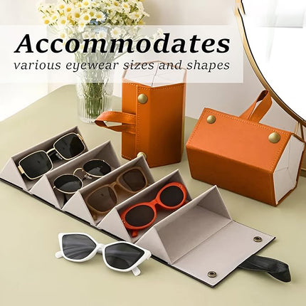 Ankit International Hanging Sunglasses Organizer | Foldable Eyeglasses Storage Case for 5 Glasses | Wall & Wardrobe Hanging Spectacle Holder | Travel Eyewear Organizer