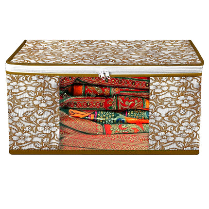 Saree Cover - with Brown Floral Print