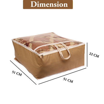 Ankit International Beige Blanket Storage Cover – Large Foldable Quilt & Comforter Storage Organizer Bag with Transparent Window, Dustproof Wardrobe Organizer