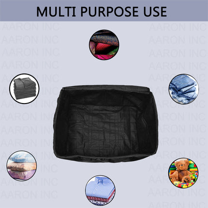 Ankit International Premium Satin Jumbo Black Clothes Storage Bag with Zipper