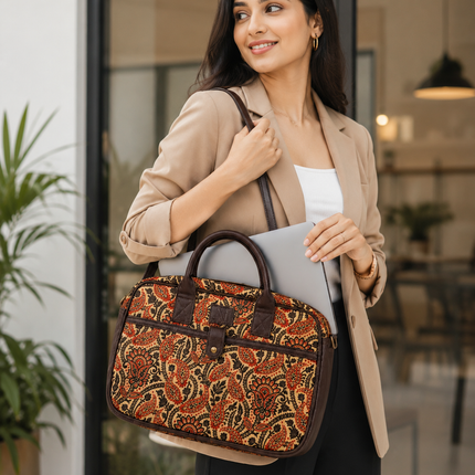 Ankit International 15.6 Inch Laptop Messenger Bag for Women Vintage Paisley Office Business & Travel Bag