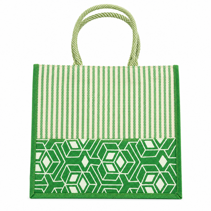 Premium Printed Jute Tote Bag for Women Eco-Friendly Reusable Shopping Grocery Everyday Carry Bag