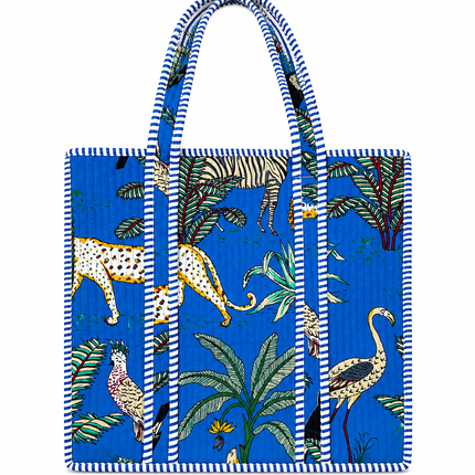 Ankit International Printed Cotton Tote Bag for Women | Floral Designer Handbag | Spacious Reusable Shopping Bag with Long Handles