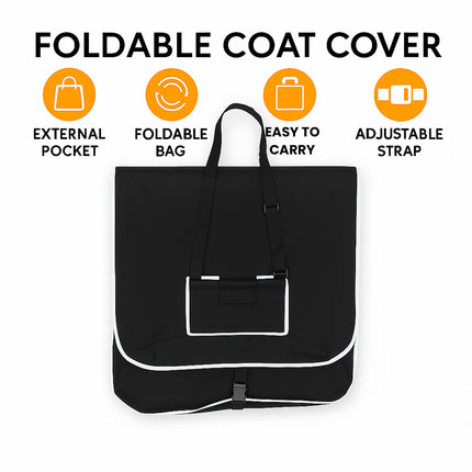 Ankit International Premium Garment Cover – Suit, Blazer, Coat & Sherwani Storage Bag with Full-Length Zipper, Carry Handles & ID Window | Travel & Wardrobe Organizer (Black)