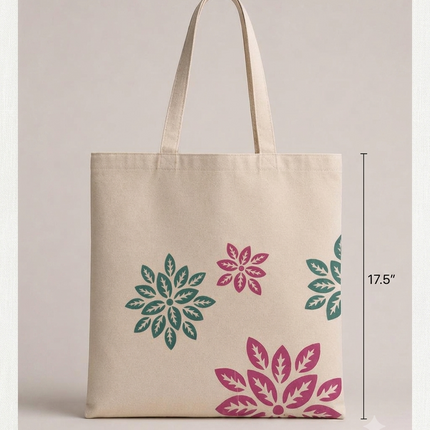 Ankit international Floral Print Cotton Carry Bag Reusable Eco-Friendly Shopping Bag for Women