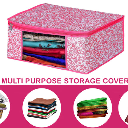 Saree Cover - with Brown Floral Print