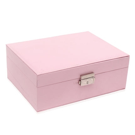 Ankit International Pink Jewellery Storage Box with Mirror | Lockable Jewelry Organizer Case for Rings, Earrings, Necklaces & Bangles | Travel & Wardrobe Storage