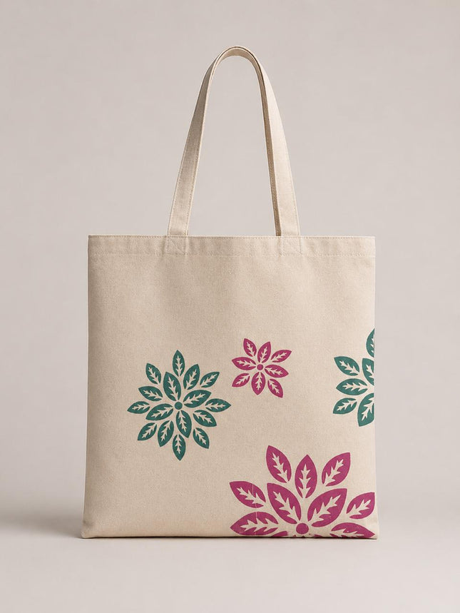 Ankit international Floral Print Cotton Carry Bag Reusable Eco-Friendly Shopping Bag for Women