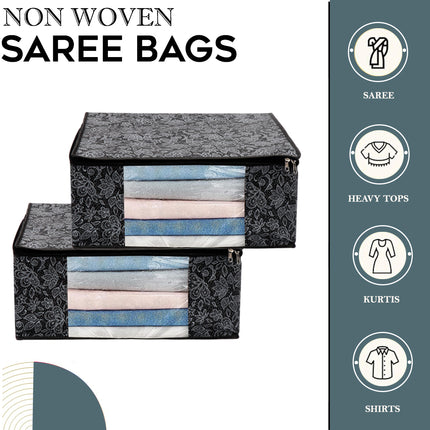 Saree Cover with Black Flow Design