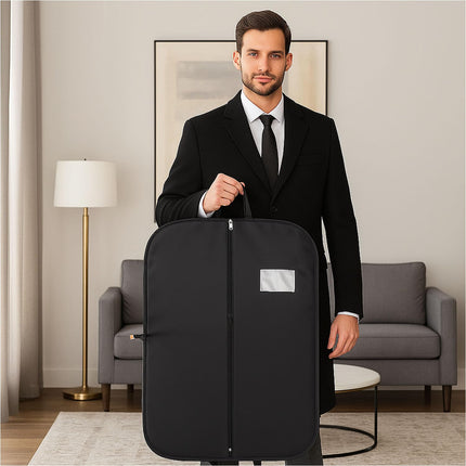 Ankit International Premium Suit Cover with Handles | Heavy Duty Garment Storage Bag with Full Zipper | Dustproof Travel Suit Cover for Coats, Blazers, Sherwanis, Sarees & Dresses Balck