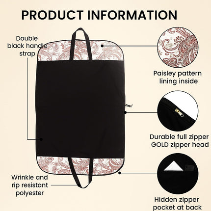 Ankit International Premium Suit Cover with Handles | Heavy Duty Garment Storage Bag with Full Zipper | Dustproof Travel Suit Cover for Coats, Blazers, Sherwanis, Sarees & Dresses Balck