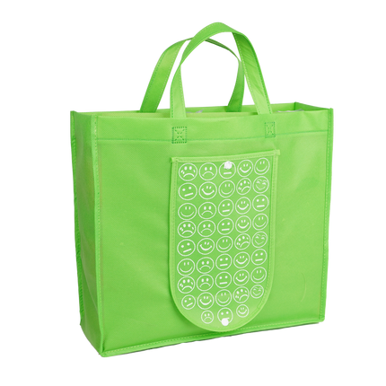 Ankit International Smiley Print Non-Woven Reusable Grocery Shopping Bag | Eco-Friendly Multipurpose Tote Bag with Handle | Foldable Storage Carry Bag