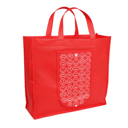 Ankit International Smiley Print Non-Woven Reusable Grocery Shopping Bag | Eco-Friendly Multipurpose Tote Bag with Handle | Foldable Storage Carry Bag