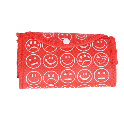 Ankit International Smiley Print Non-Woven Reusable Grocery Shopping Bag | Eco-Friendly Multipurpose Tote Bag with Handle | Foldable Storage Carry Bag